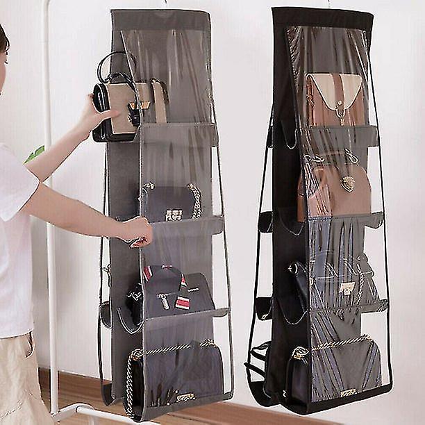 Hängender Handtaschenorganizer Mit 8 Fächern Für Kleiderschrank/garderobe – Grau
