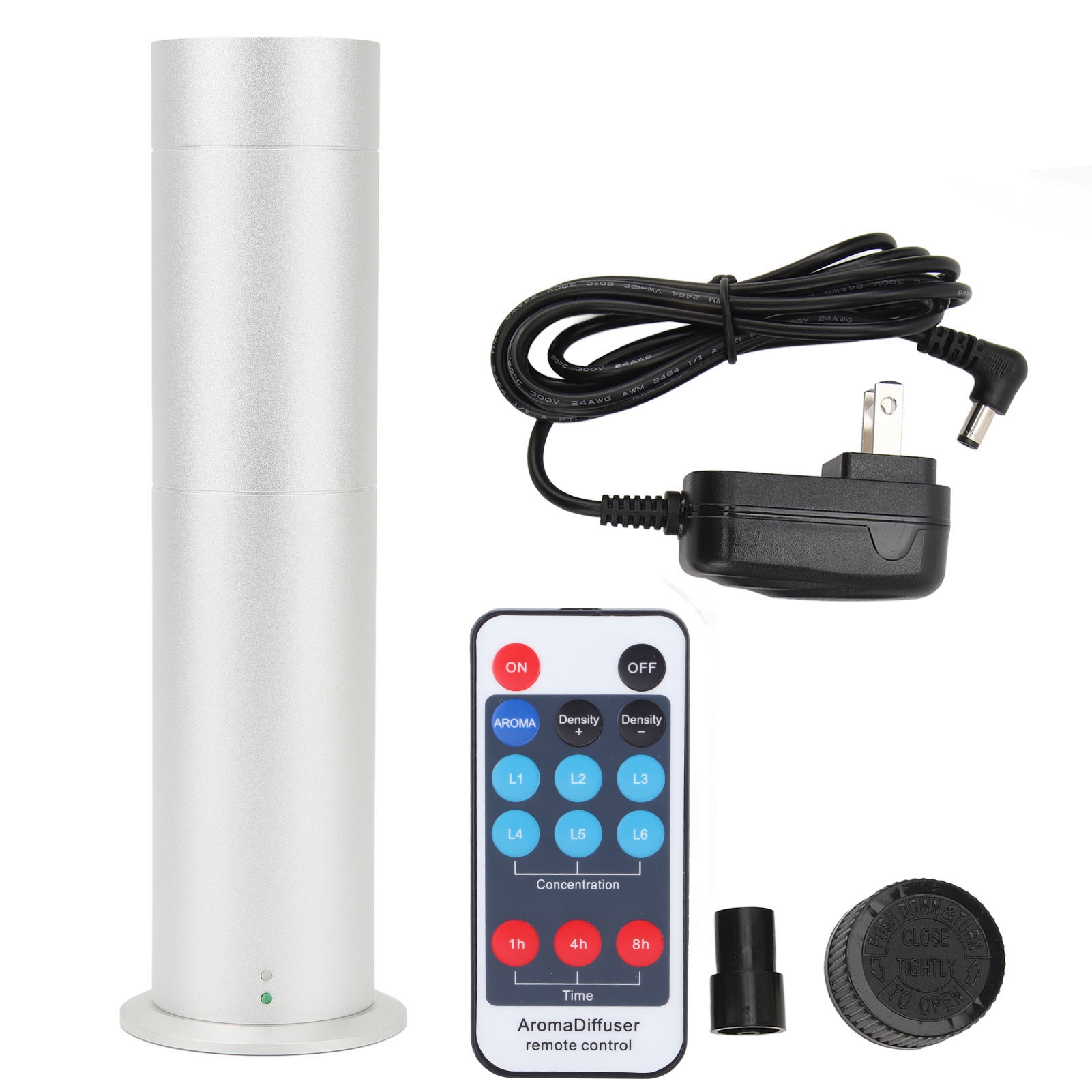 200 M³ 120 Ml Ätherischer Öldiffusor Mit Fernbedienung, Rutschfestem Standfuß, Für Zuhause, Hotel Und Spa, 100–240 V Us-stecker, Silberfarben