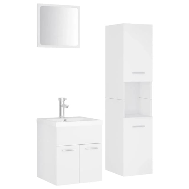 vidaXL Badmöbel-Set Weiß Holzwerkstoff 3071396