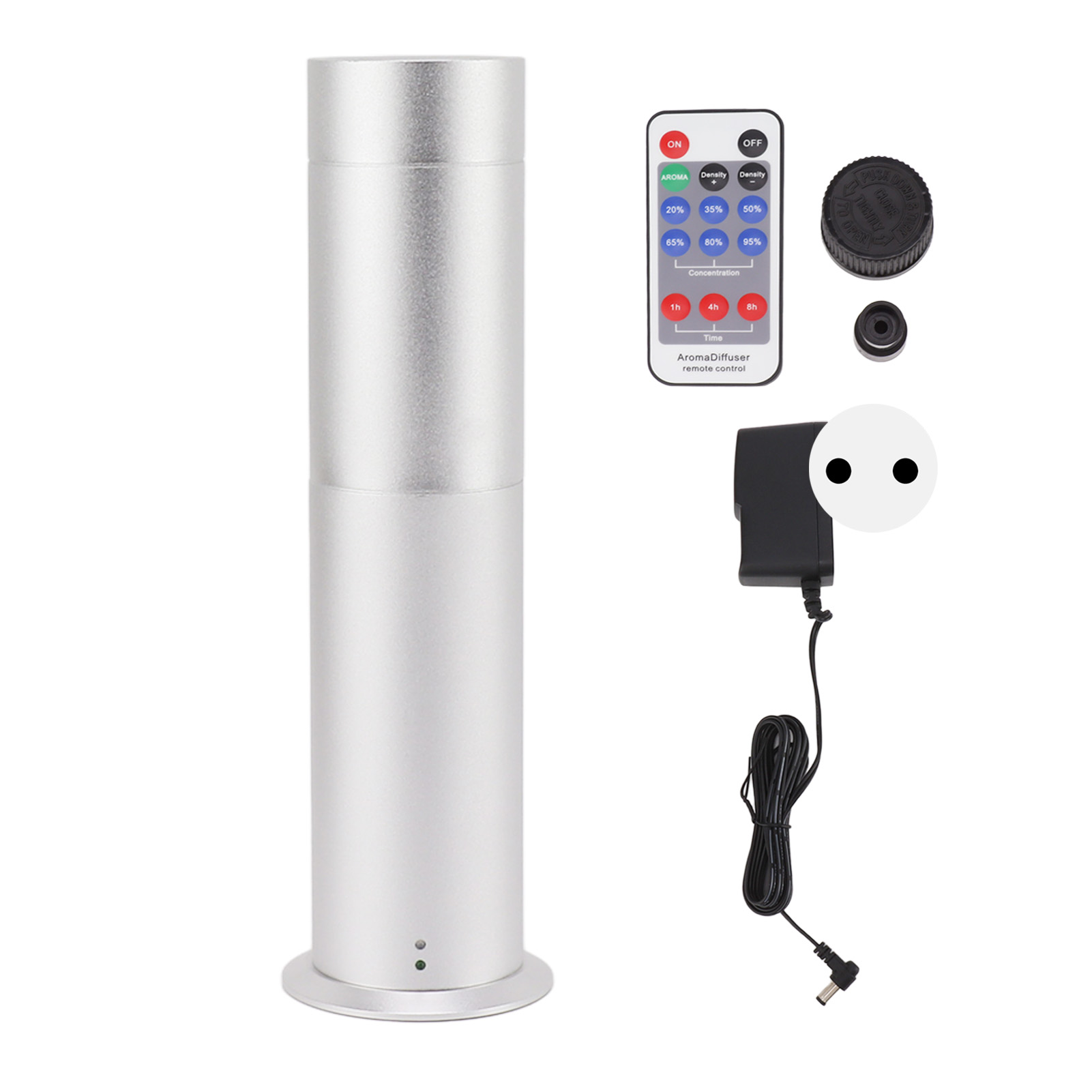 Ätherischer Öldiffusor Aus Aluminiumlegierung Mit Fernbedienung Für Zuhause, Büro, Hotel – 100–240 V, Silberner Eu-stecker