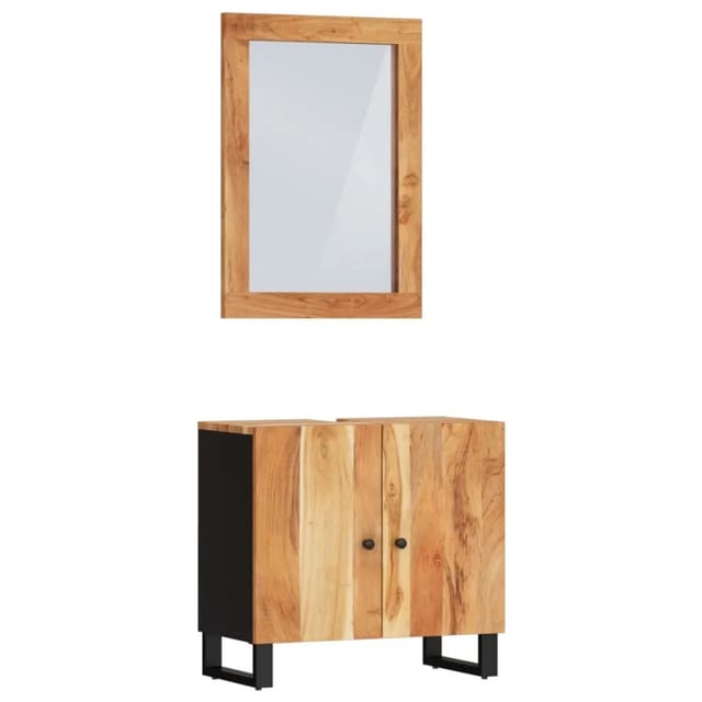 vidaXL 2-Tlg Badmöbel-Set Massivholz Akazie 3200634