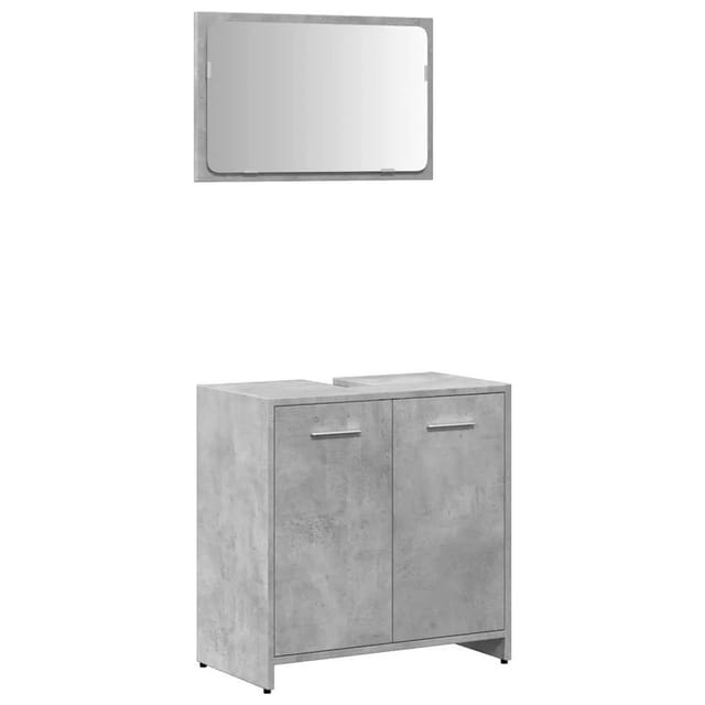 vidaXL Badschrank mit Spiegel Betongrau Holzwerkstoff 856041