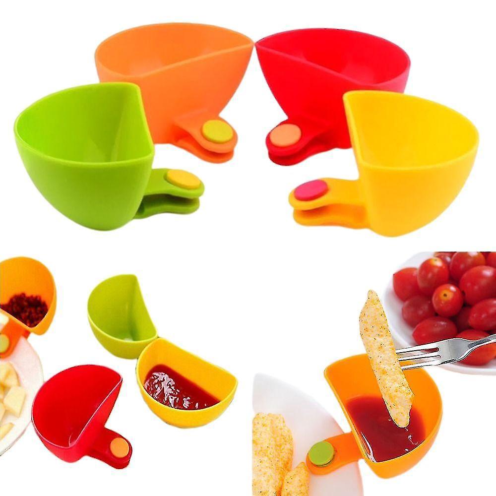 4x Clip-on Saucenschalen Für Teller, Clip-on Saucenhalter, Grüne Saucenbehälter