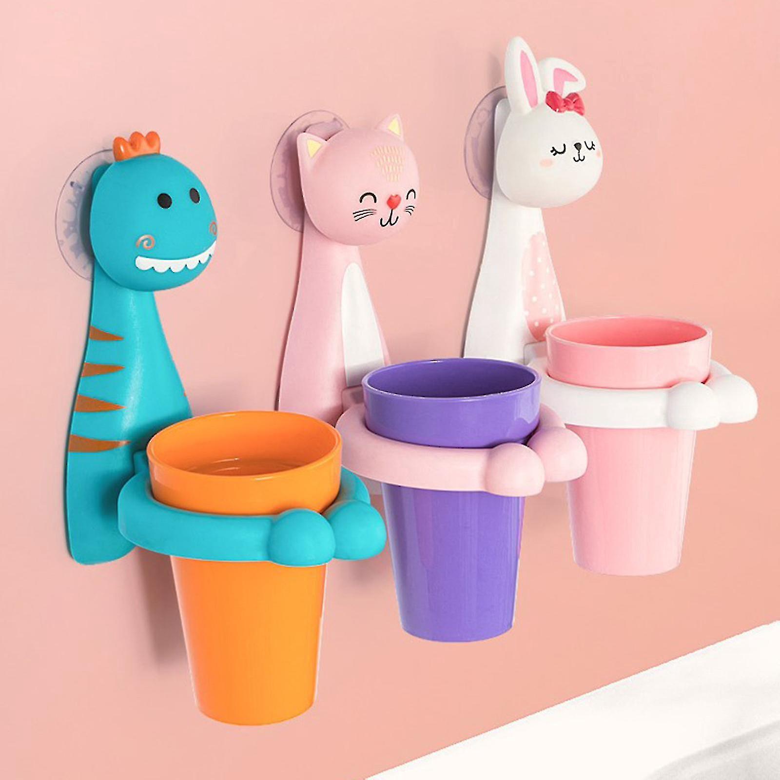 Wandmontierter Zahnbürstenhalter Für Kinder, Zahnbürstenbecherhalter, Waschbecherhalter – Tiger
