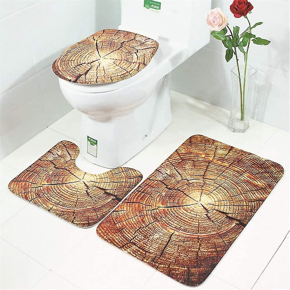 3-teiliges Badezimmer-set: Duschmatte, Fußbadematte Und Wc-sitzbezug.