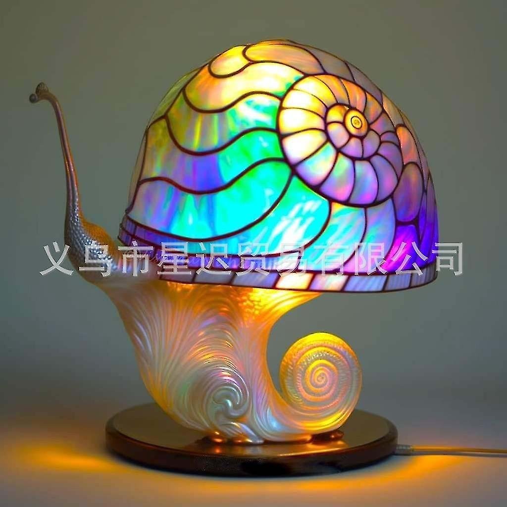 Dekorative Tischlampe Aus Buntglas (versandkostenfrei) – Bunte Schnecken-schreibtischlampe