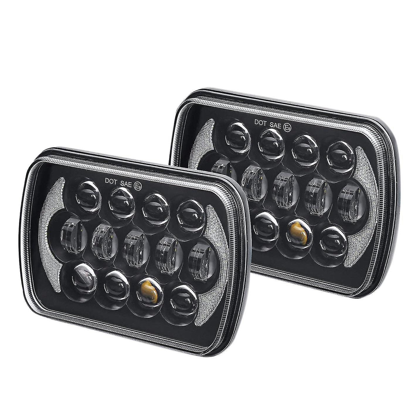 Paar Versiegelte Rechteckige Led-scheinwerfer Mit Abblend-/fernlicht Und Blinkern Für Wrangler Yj Und Xj