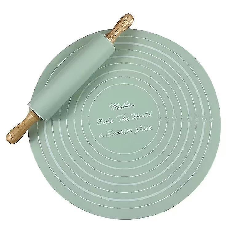 Botao Backmatten-set, Silikon-nudelholz Mit Skala, Holzgriff, Antihaft-nudelholz Für Fondant, Pizza, Kuchen, Gebäck, Pasta, Kekse.