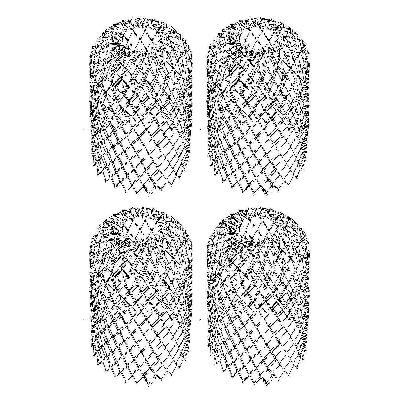 Set Aus 4 Edelstahl-dachrinnenabdeckungen Mit Feinem Maschengewebe, Praktisch Und Elegant, Für Fallrohre Im Außenbereich.
