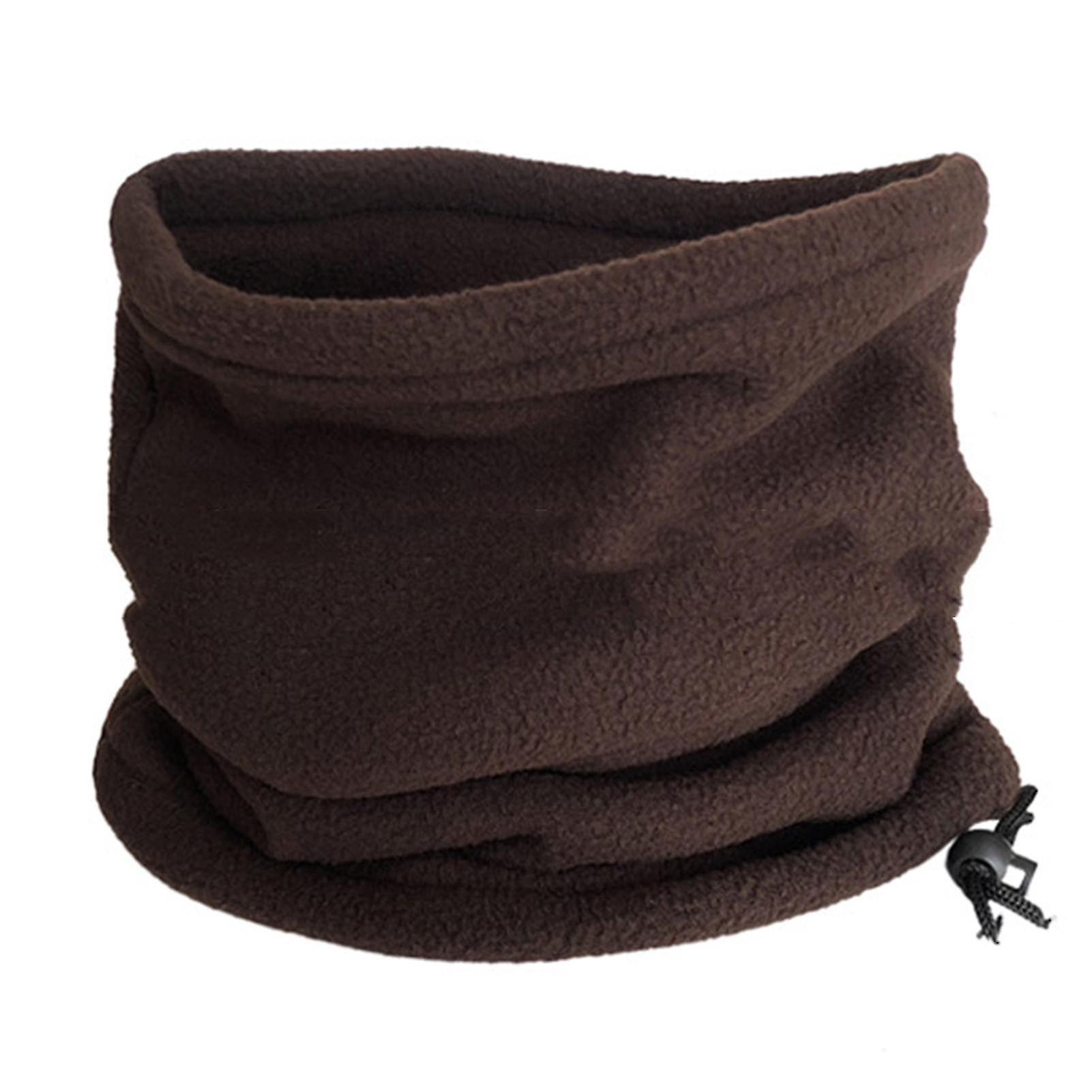 Unisex-winter-nackenwärmer Aus Weichem, Dickem Fleece, Einfarbig, Kaffeefarbe