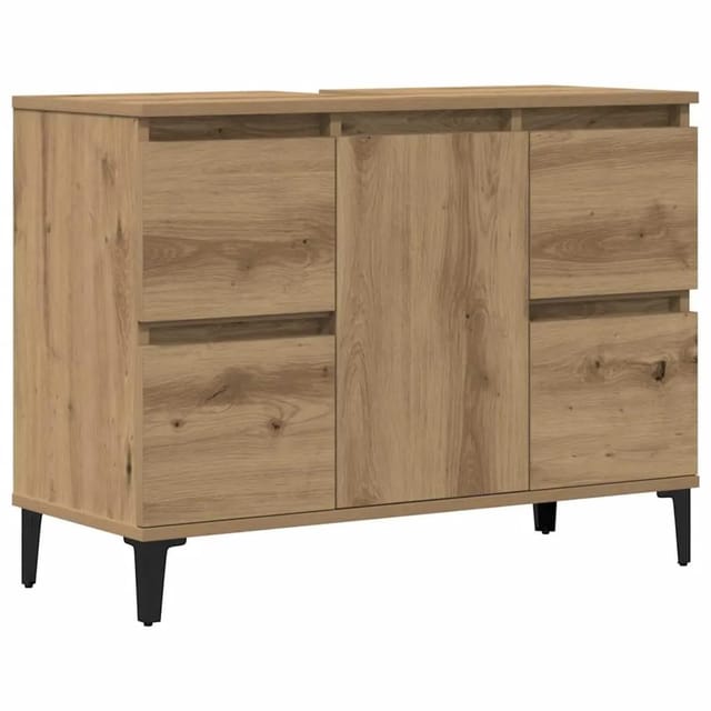 vidaXL Waschbeckenunterschrank Artisan-Eiche 80x33x60 cm Holzwerkstoff 857130