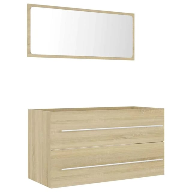vidaXL 2-Tlg Badmöbel-Set Sonoma-Eiche Holzwerkstoff 804848