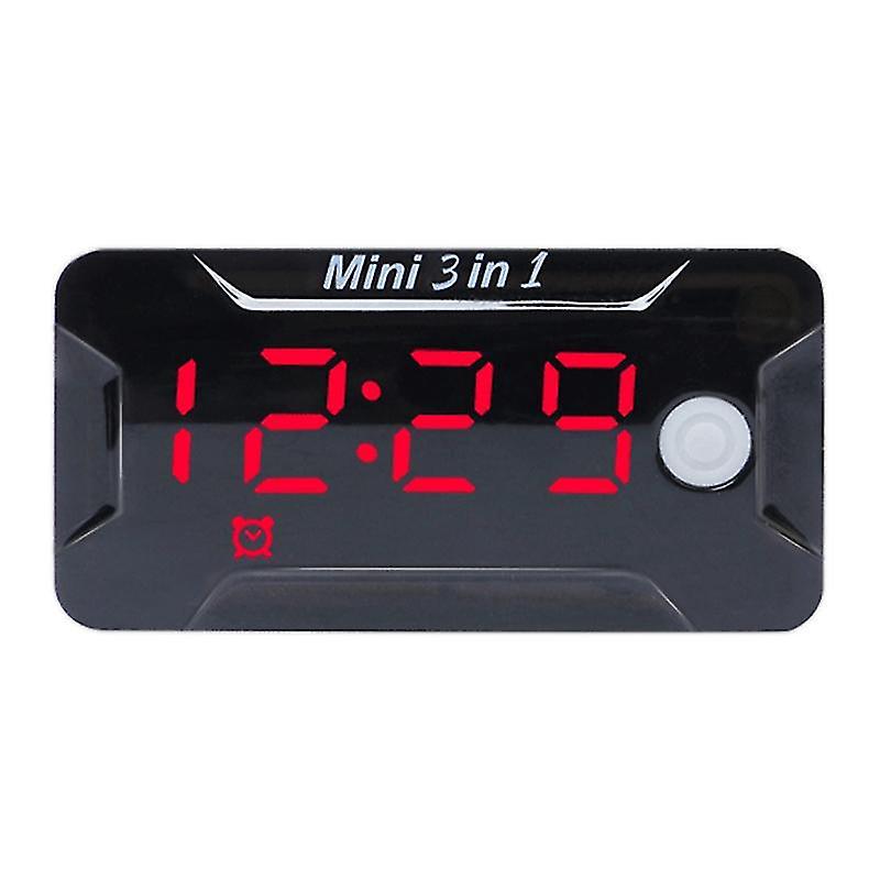 Wasserdichte Digitaluhr, Thermometer, Voltmeter, Rotes Motorrad