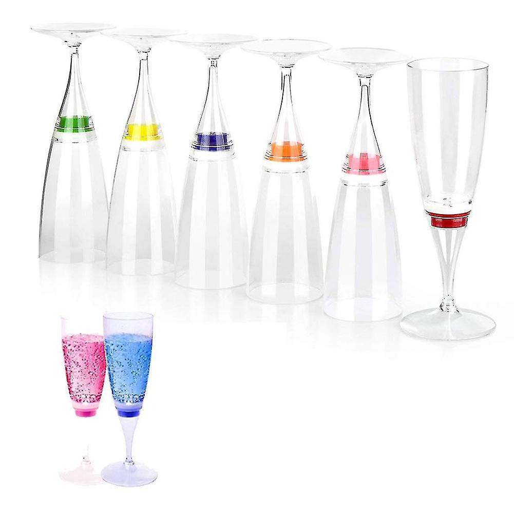 Set Mit 6 Wasseraktivierten, Blinkenden Led-champagnergläsern