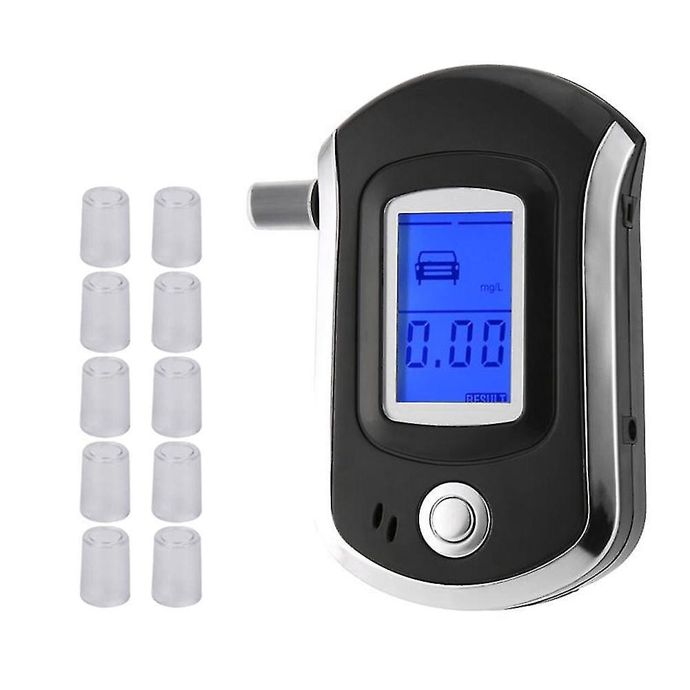 At6000 Alkoholtester Mit 10 Mundstücken, Professioneller Digitaler Alkoholtester Mit Lcd-bildschirm
