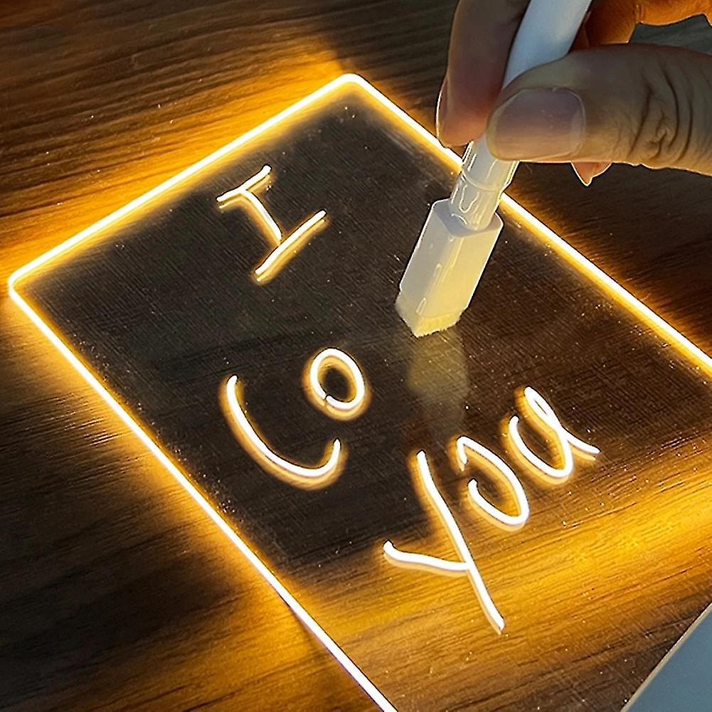 Kreative Led-beleuchtete Memotafel Mit Integriertem Stift, Ideal Für Partys, Geschenk Für Kinder Oder Die Freundin, Herzförmiges Nachtlicht.