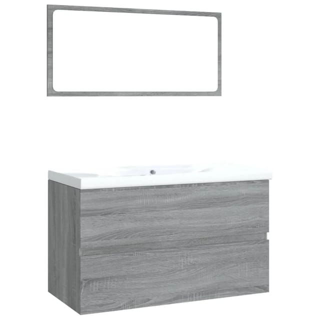 vidaXL Badmöbel-Set Grau Sonoma Holzwerkstoff 3120349
