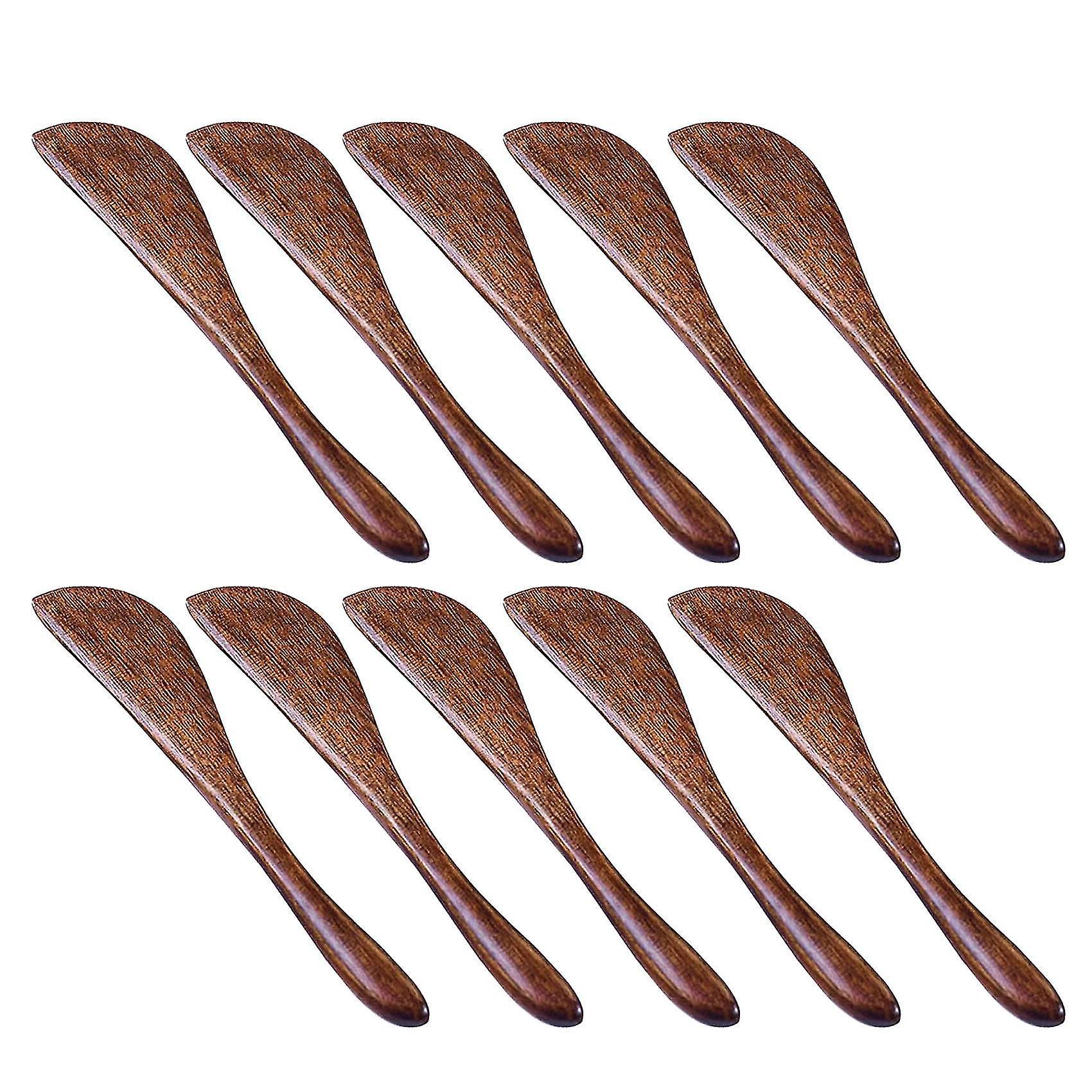 Set Aus 10 Hölzernen Buttermessern, 15 Cm Lange Gewürzmesser, Super Praktische Küchenutensilien Aus Holz, Zum Verstreichen Von Marmelade.