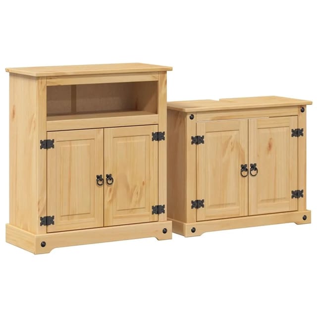 vidaXL 2-Teiliges Badmöbel-Set Corona Massivholz Kiefer 3334637