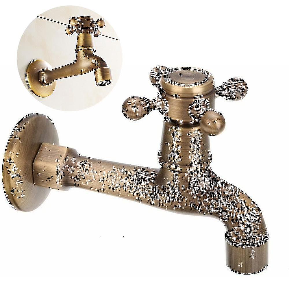 Retro-wandarmatur Aus Massivem Messing Mit Einem Griff, Korrosions- Und Rostbeständig, Für Küchenspüle, Wischmopp Und Schwimmbad.