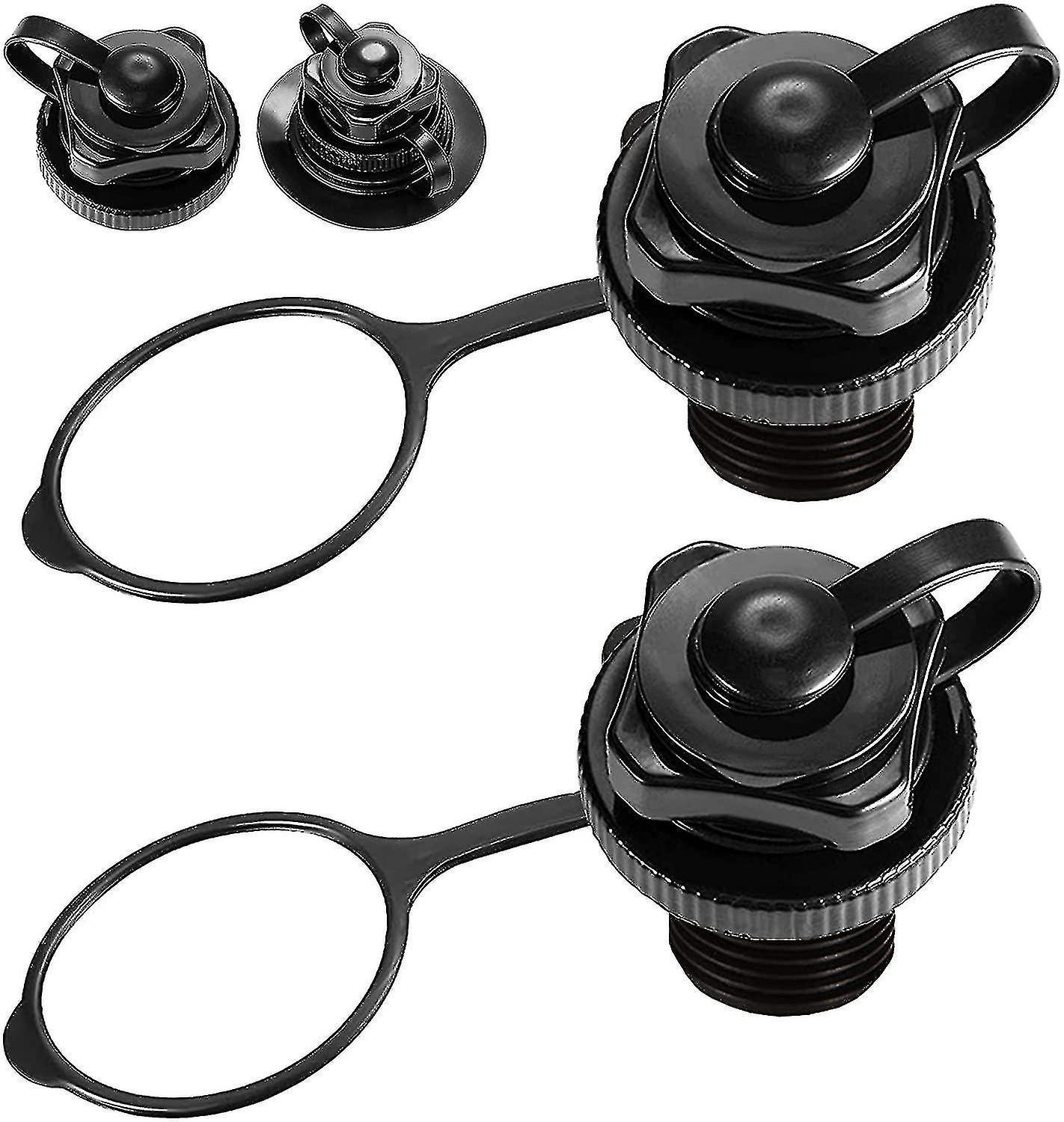 Set Mit 2 Aufblasventilen Für Schlauchboote, Boston Spiral Schnellaufblasventile, Für Flöße, Poolboote - Schwarz -