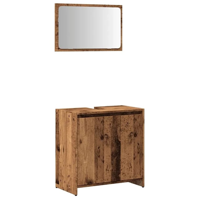 vidaXL 2-Tlg Badmöbel-Set Altholz-Optik Holzwerkstoff 856067