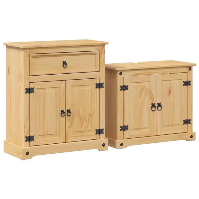 vidaXL 2-Teiliges Badmöbel-Set Corona Massivholz Kiefer 3334636