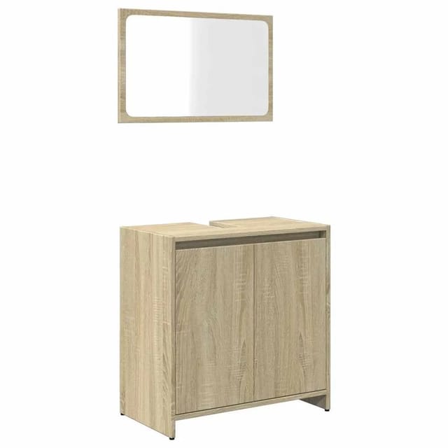 vidaXL 2-Tlg Badmöbel-Set Sonoma-Eiche Holzwerkstoff 849610