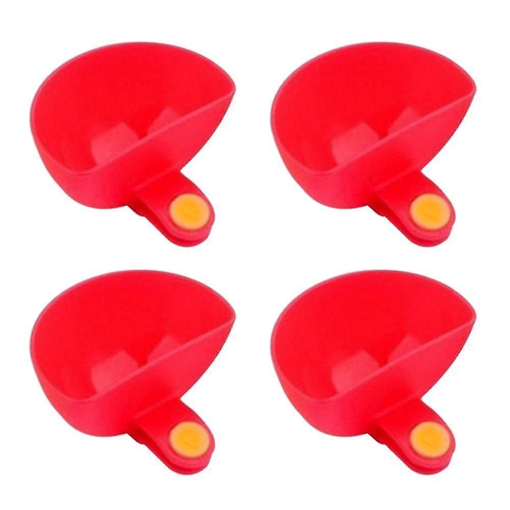 Set Mit 4 Aufsteckbaren Saucenhaltern Für Teller, Inklusive Saucenclips Und Roten Saucenbehältern