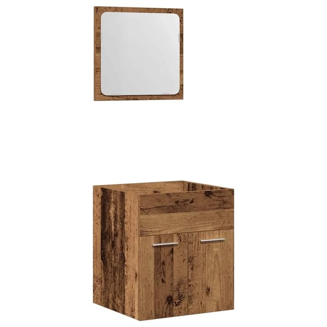 vidaXL 2-Tlg Badmöbel-Set Altholz-Optik Holzwerkstoff 862036