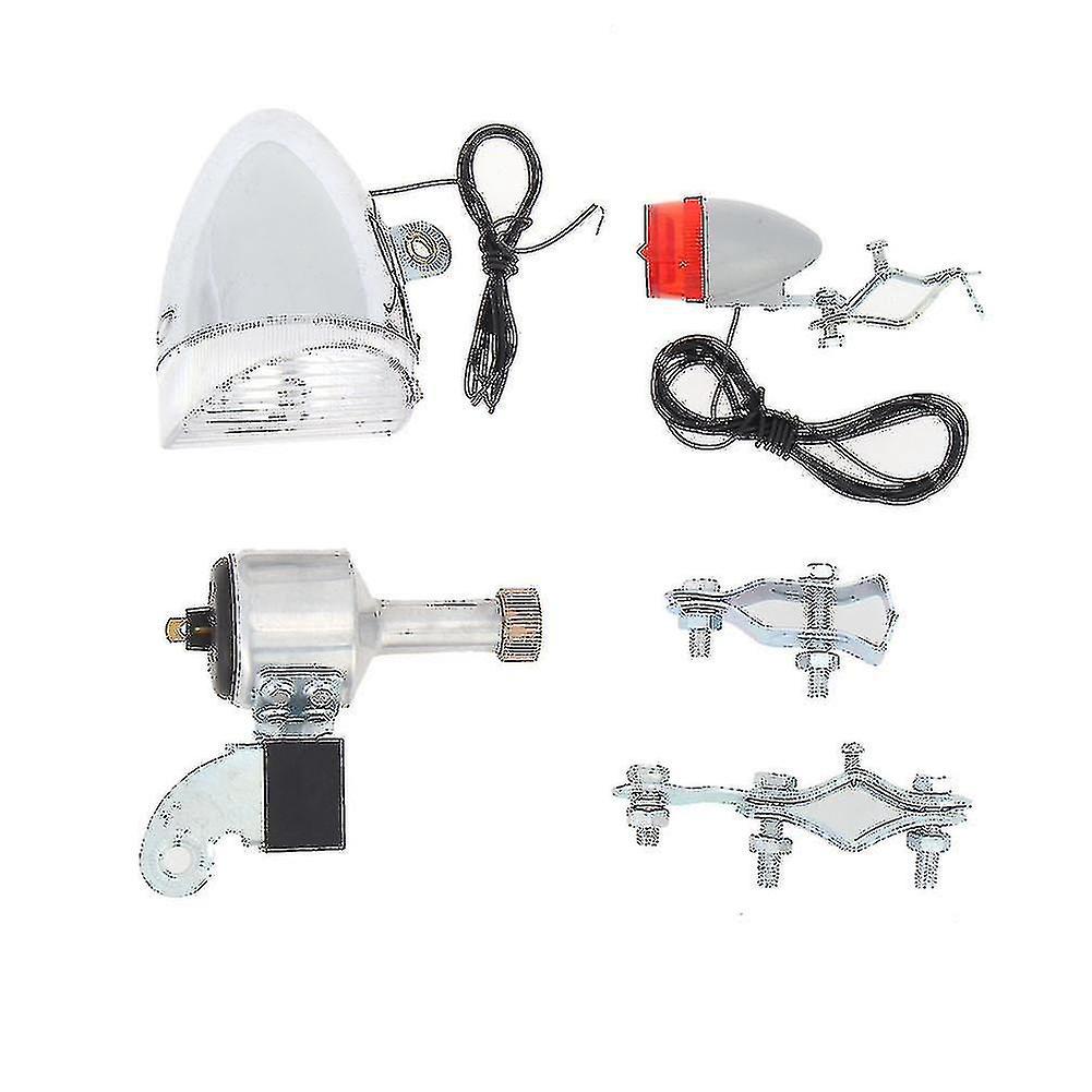 Dynamo-fahrradbeleuchtungsset, Vorderlicht, Rücklicht, Led-beleuchtung Für Motorisierte Fahrräder, Reibungsdynamo