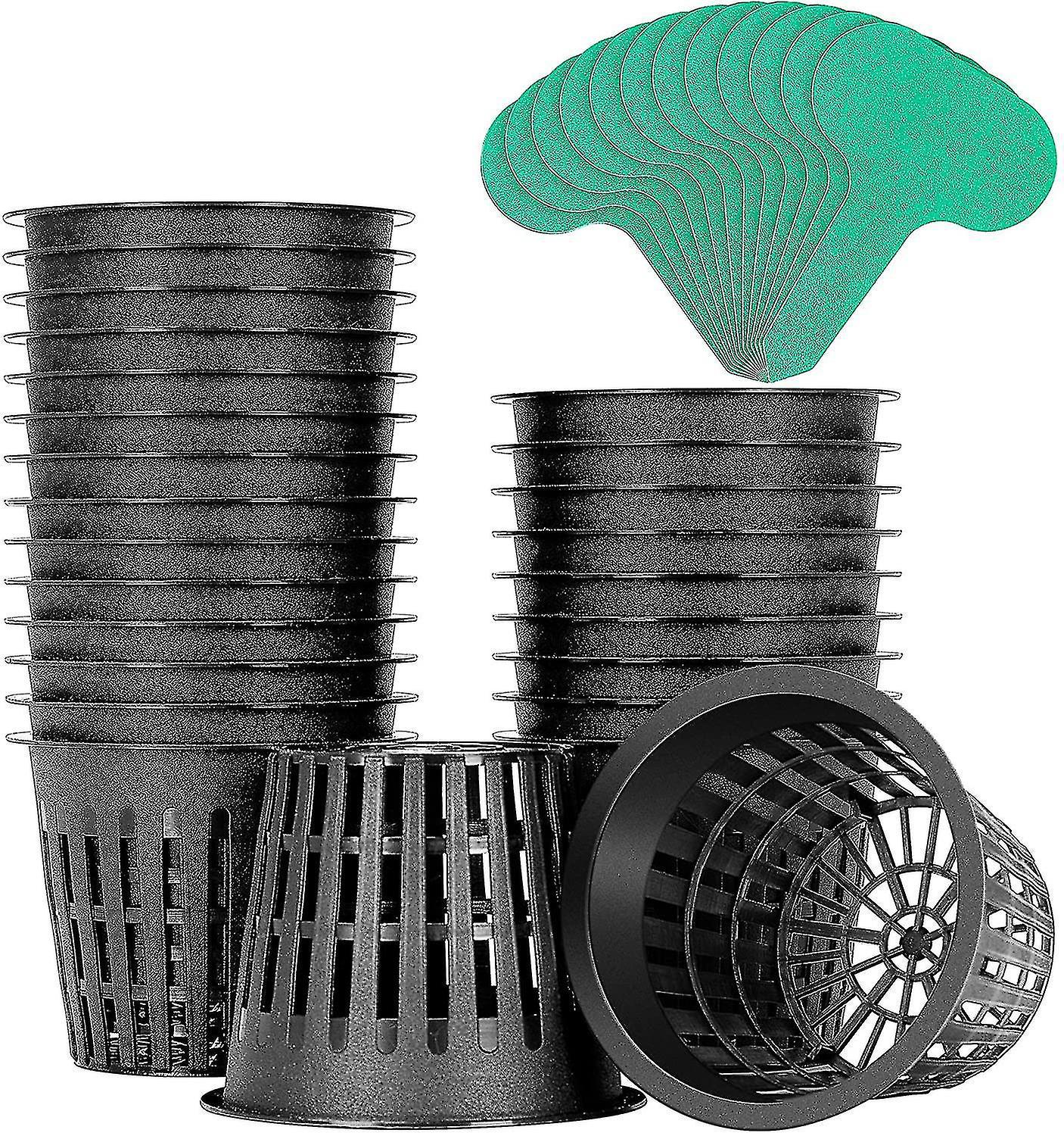 Packung Mit 25 Robusten 7,6 Cm (3 Zoll) Netztöpfen Und 100 Pflanzenetiketten.