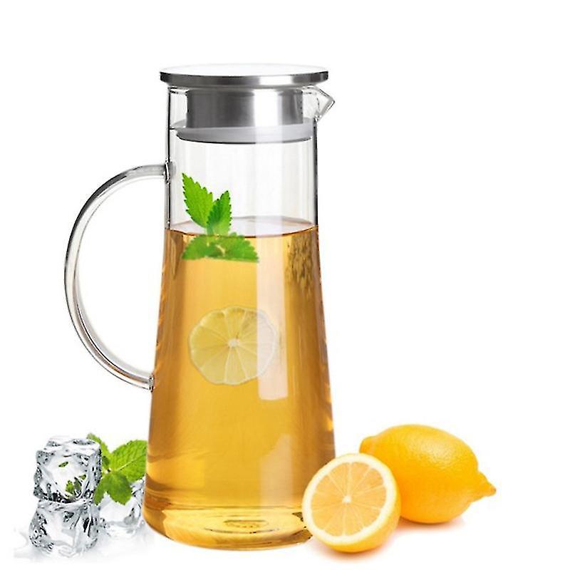 1,5-liter-glaskaraffe Mit Deckel, Eistee-krug, Wasserkrug