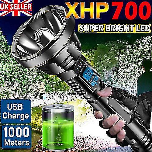 1200.000 Lm Superhelle, Wiederaufladbare Hochleistungs-led-taschenlampe Mit Usb-anschluss