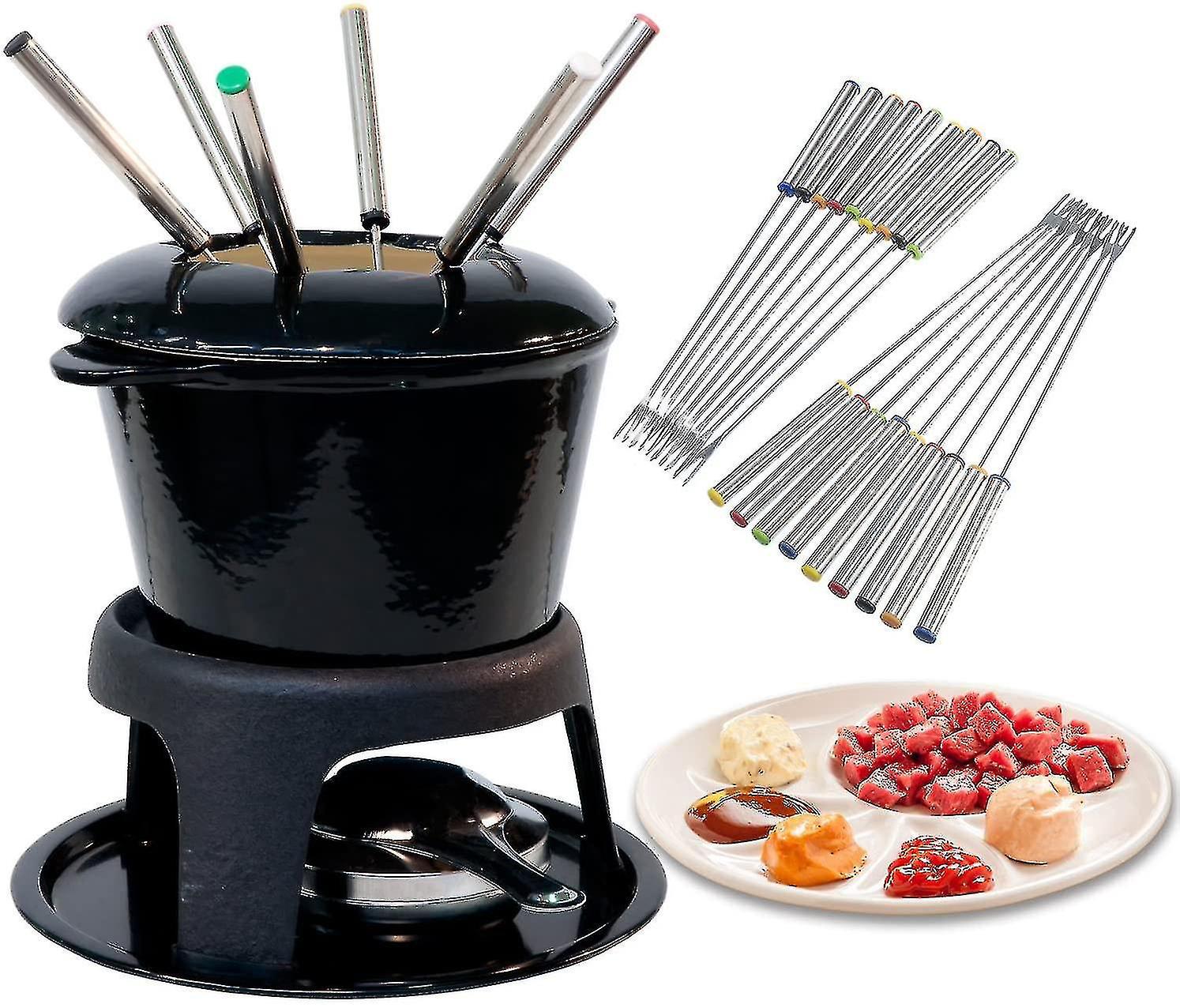 12 Fonduegabeln Aus Edelstahl Mit Hitzebeständigen Griffen