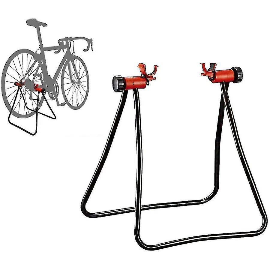 Höhenverstellbarer Fahrradständer (1 Stück), Fahrradaufbewahrungsständer, Nabenständer, Bodenständer, Reparaturständer, Schwarz