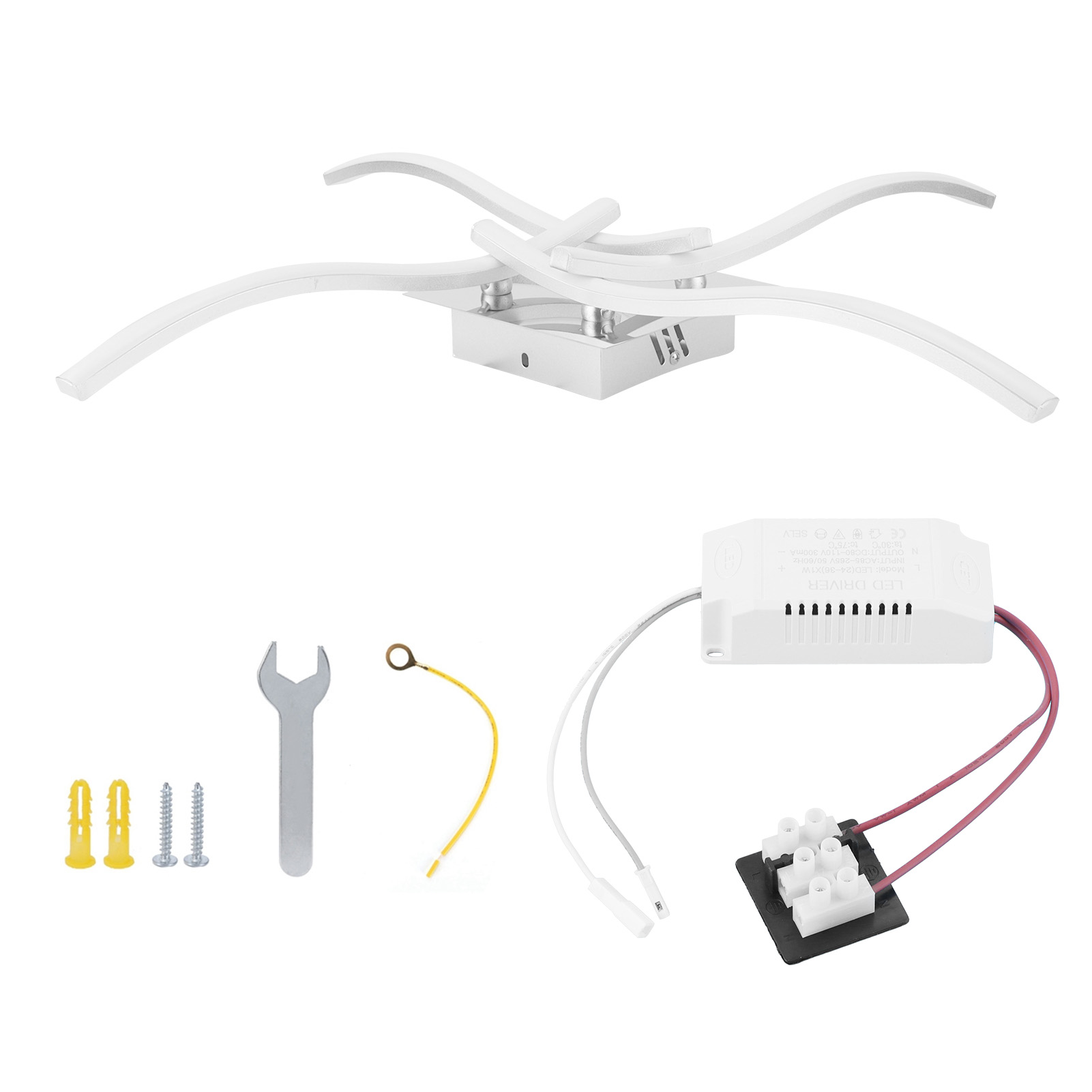 140 Cm Led-deckenleuchte, Modernes, Geschwungenes Design Für Wohnzimmer, Schlafzimmer, Büro, Wechselstrom 85–265 V