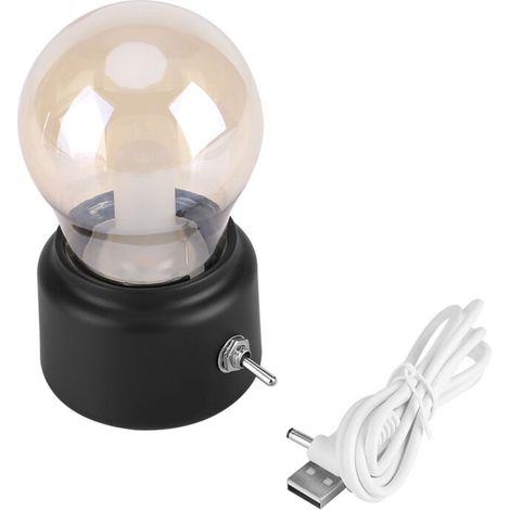 Kreatives Retro-led-nachtlicht, Usb-aufladbar, Schwarz