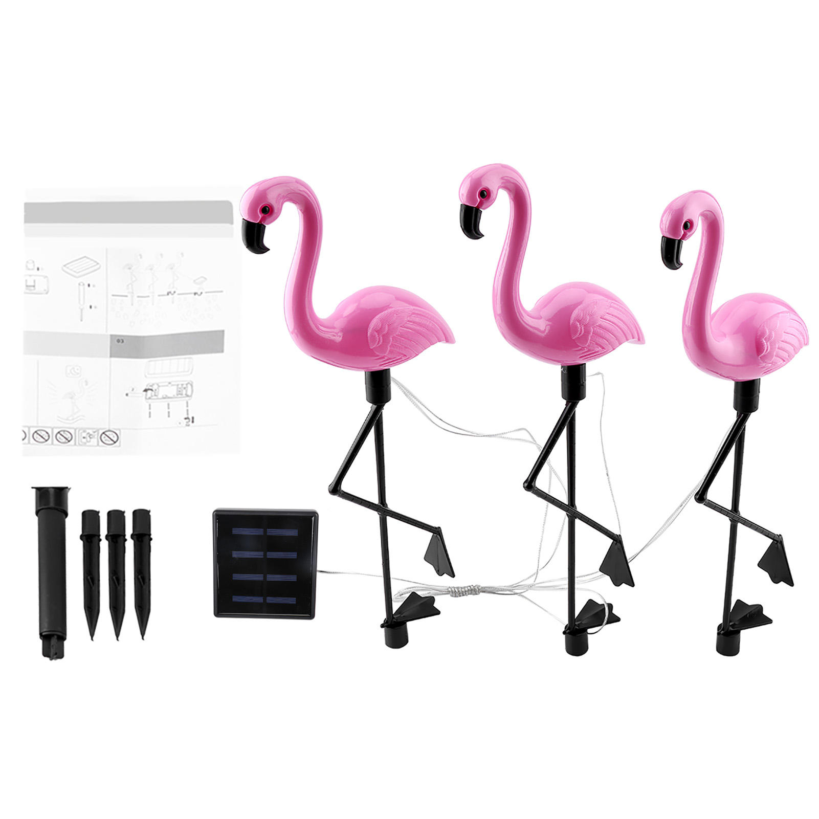 3-in-1 Led-solar-flamingo-leuchte Für Den Außenbereich, Wasserdicht Für Den Rasen