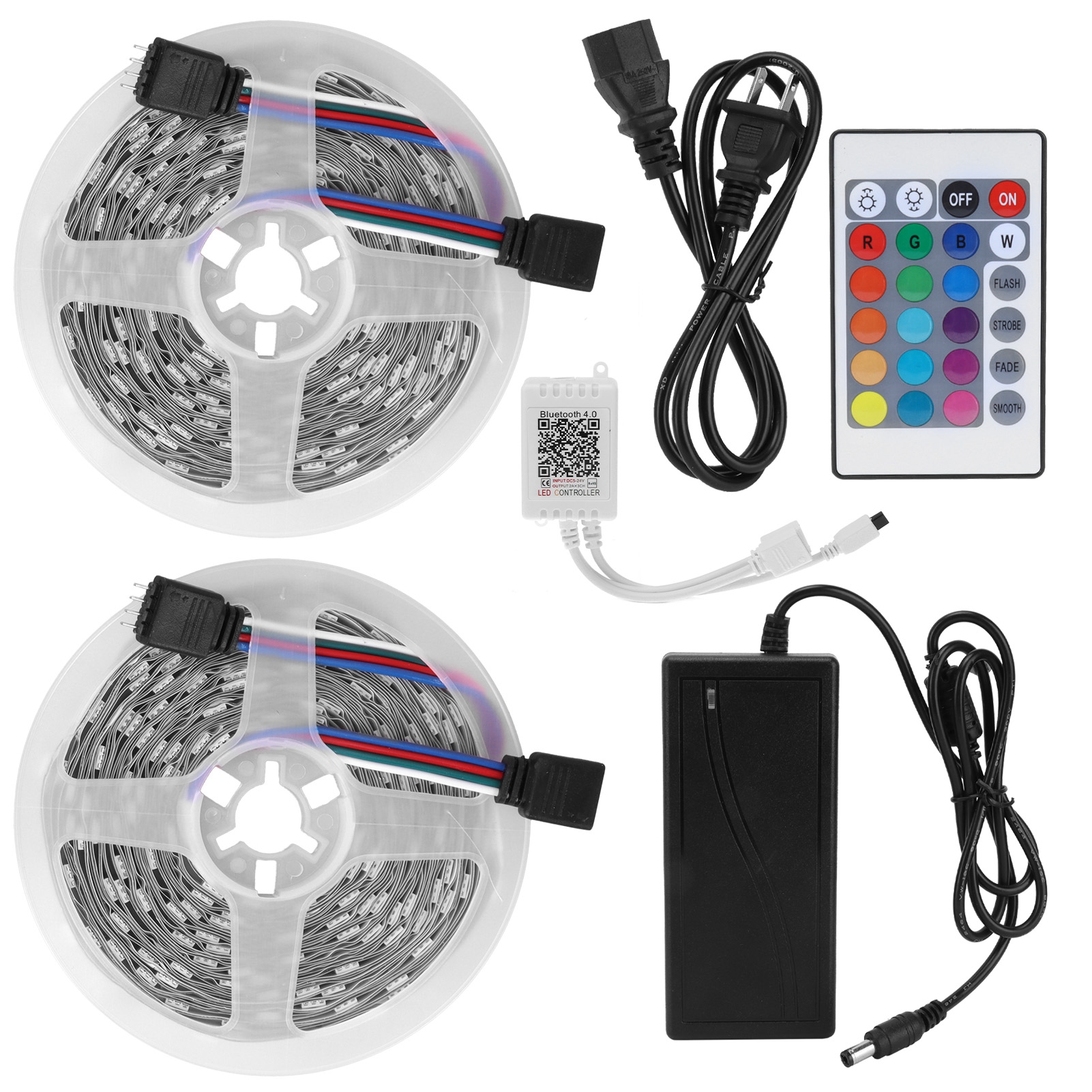 12v Rgb-led-streifen 5050smd, Bluetooth-app-steuerung, 10 Meter, 100–240v Netzteil, Mehrfarbige Beleuchtung
