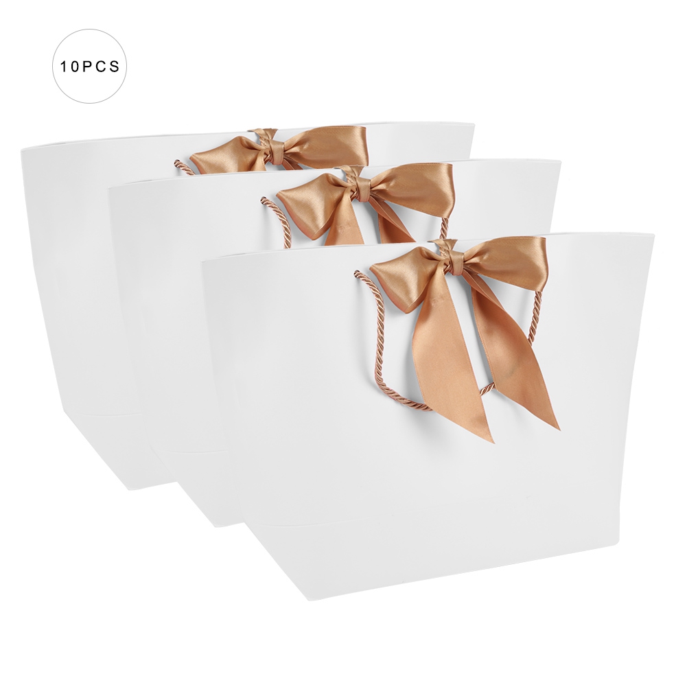 10 Geschenktüten Mit Henkeln Zum Verpacken Von Kleidung, Kosmetikartikeln Und Lebensmitteln (21x7x15cm)