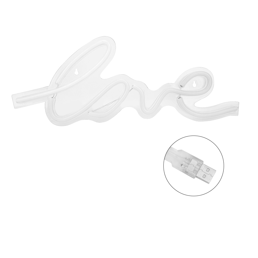 Herzförmige Led-leuchte Mit Transparentem Neonpanel Zur Raumdekoration – Usb-anschluss