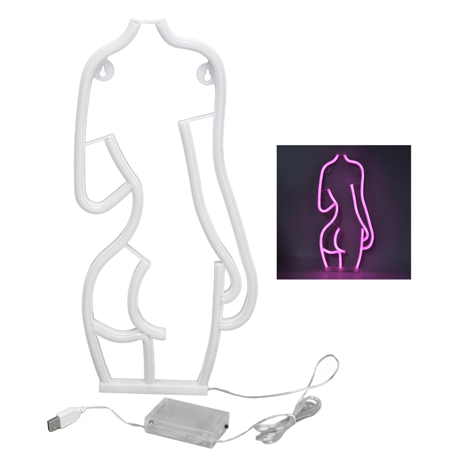 Pinkfarbenes Led-schild Im Neofemininen Stil, Dekorative Barbeleuchtung – Usb- Oder Batteriebetrieb