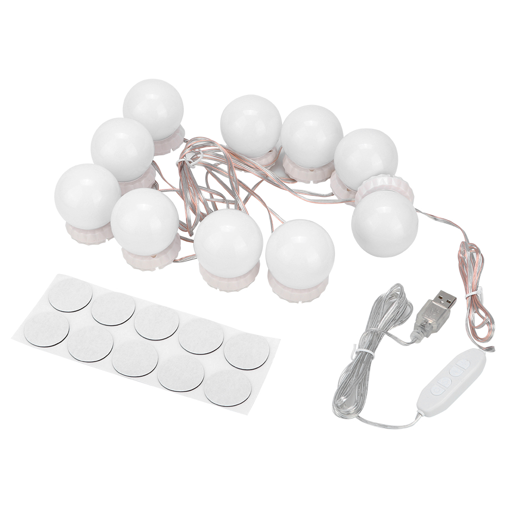 10 Led-schminkspiegelleuchten Mit Einstellbarer Farbtemperatur Und Usb-kabel