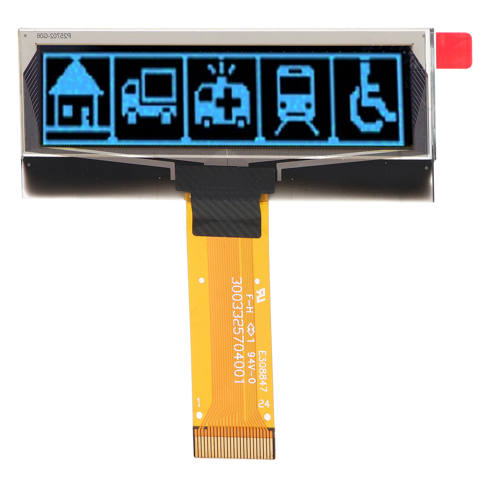 2,23-zoll-oled-displaymodul, 123x32 Pixel Auflösung, Ssd1305-auflösung, Spi/i2c-schnittstelle, 24-poliger Anschluss, Blauer Bildschirm