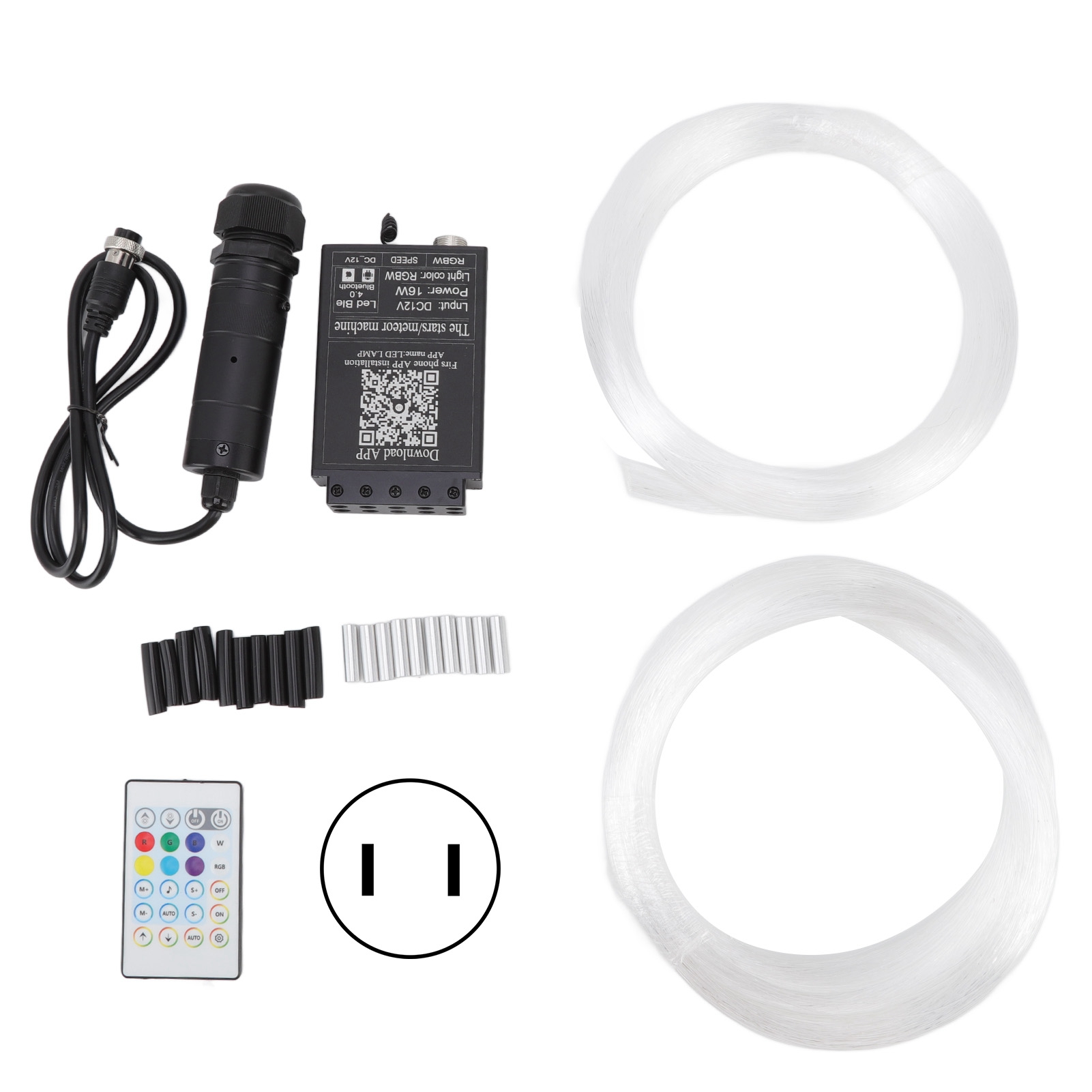 Bluetooth-sternenhimmel-deckenleuchten-set Mit Rgb-led Und Glasfaser-fernbedienung Für Schlafzimmer, Zuhause/auto, Us-stecker 100–240 V