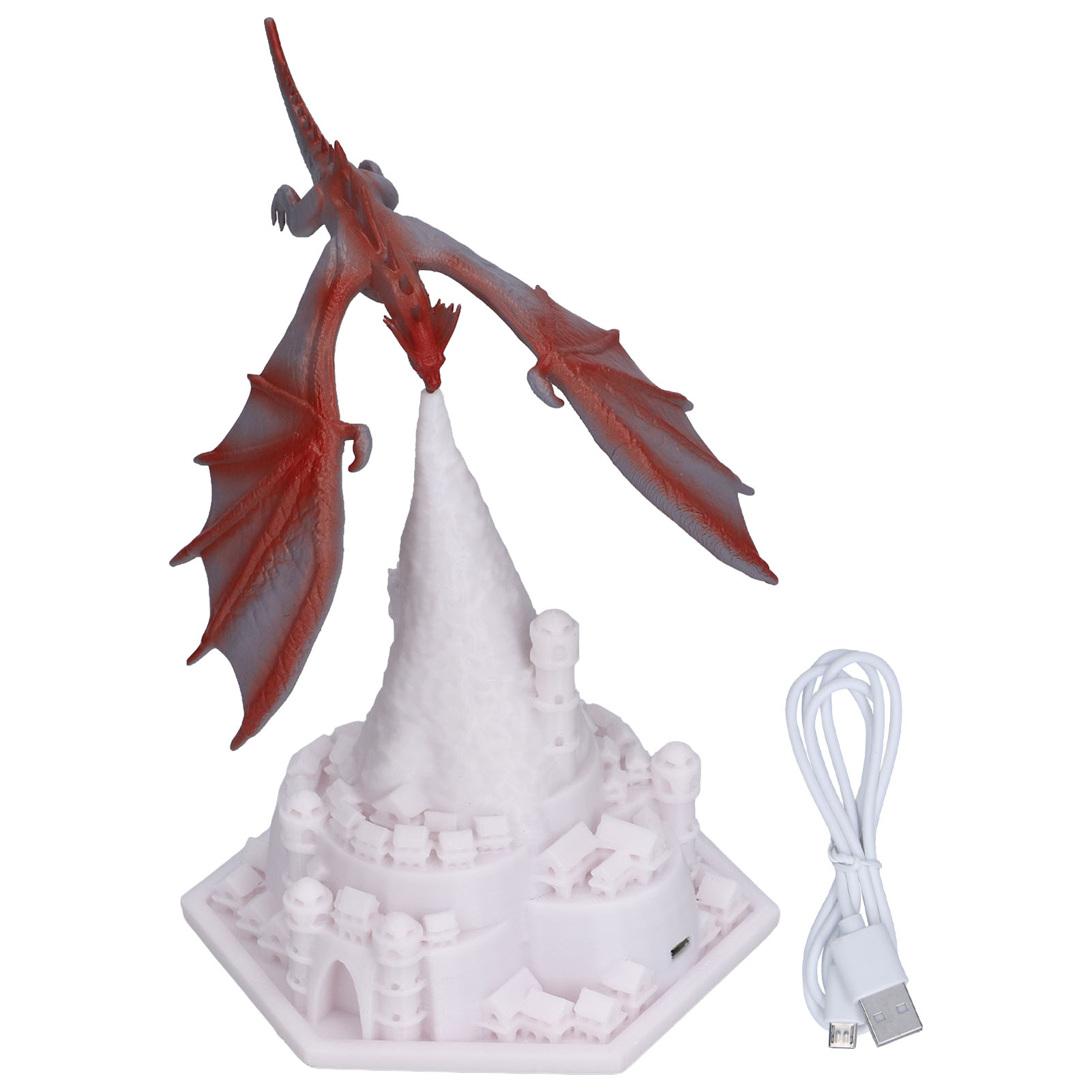 3d-led-drachenvulkanlampe Mit Usb-anschluss – Nachtlicht Für Kinder Zur Dekoration Des Schlafzimmers Und Für Outdoor-abenteuer