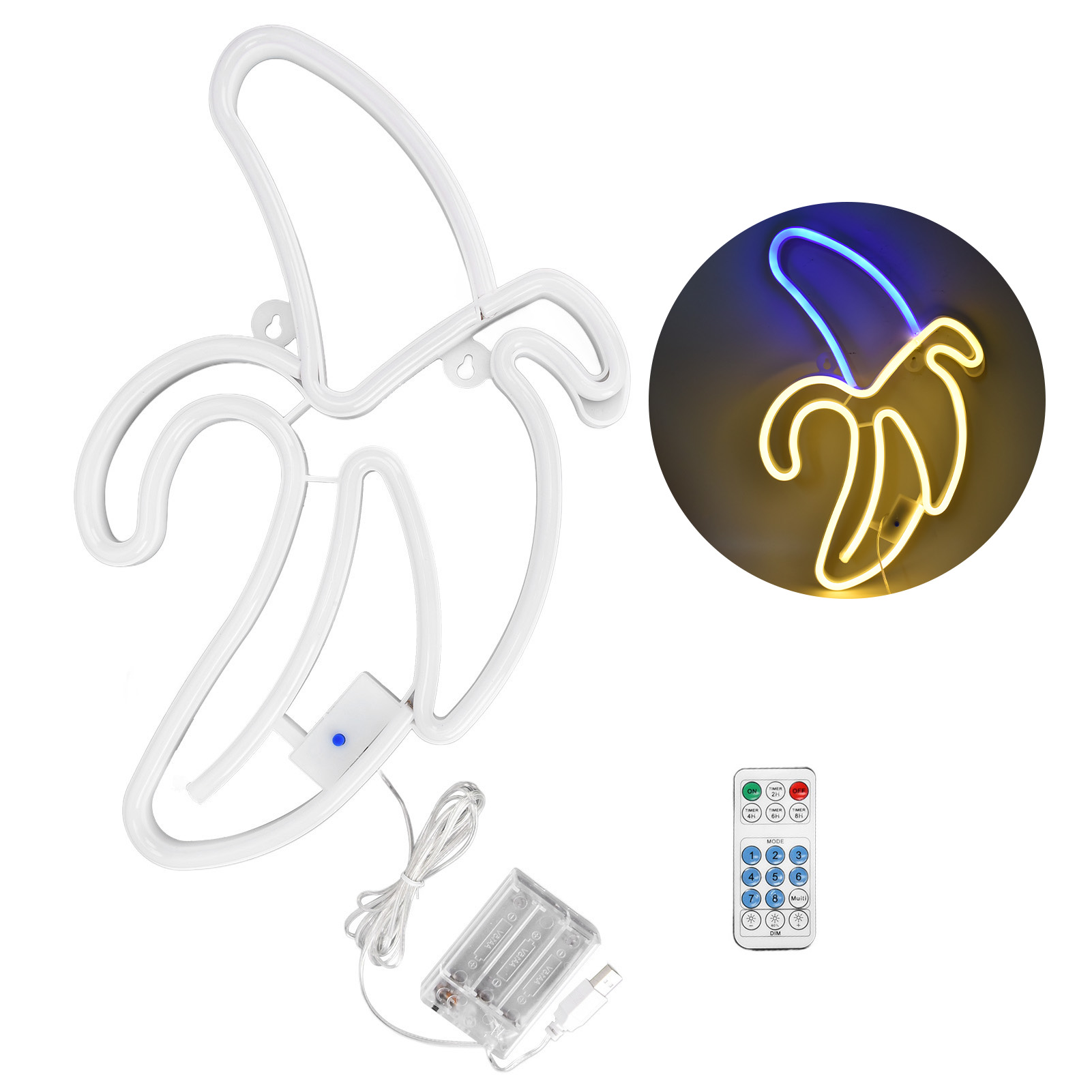 Regenbogenbanane Led-neonleuchte – Wanddekoration, Ambientebeleuchtung Für Bars Und Partys – Animierter Lichteffekt