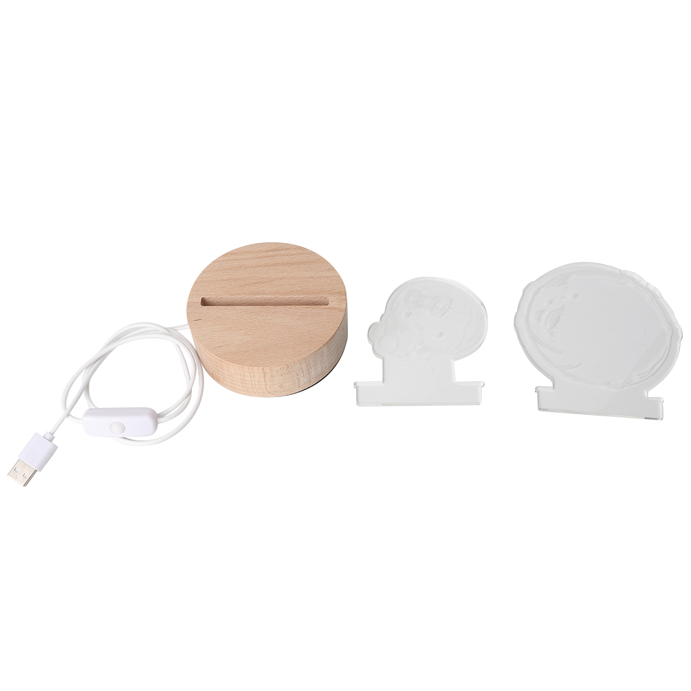 3d-led-schreibtischlampe Mit Acrylplatte, Usb-anschluss, 3 W, 4,5 V, Zwei Lichtfarben