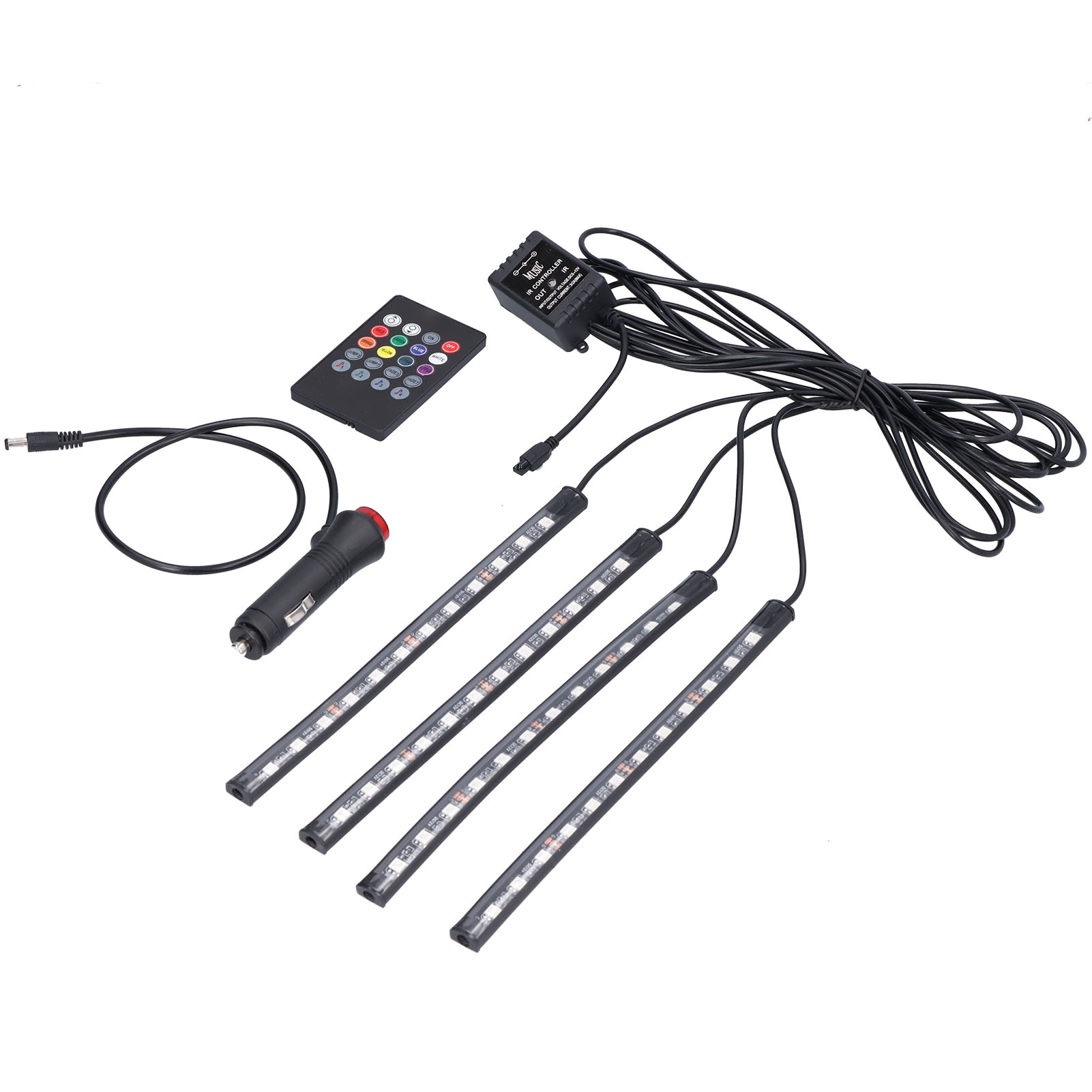 Rgb-led-autostreifen, Fernbedienung Und Musikwiedergabe, Ip65 Wasserdicht, 48 Leds, Einfach Zu Installieren, Für Die Innen- Und Außendekoration.